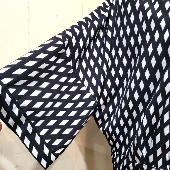 Banana Republic Moroccan Plus Size Cardigan B&W Print Women’s Sz L Kimono - Picture 2 of 11